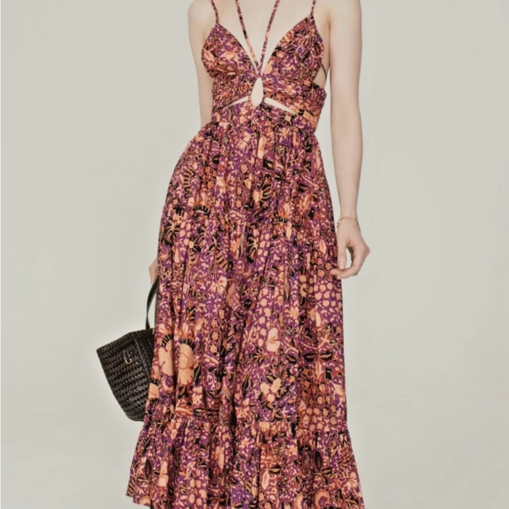 Ulla Johnson Phoebe Strappy Cutout-Bodice Cotton Midi Dress